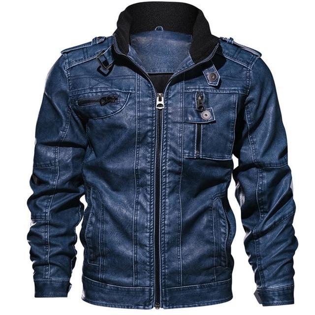 "Heren PU leren staande kraag jas - Casual rits bovenkleding (XL-7XL) | Stijlvolle en duurzame modejas"