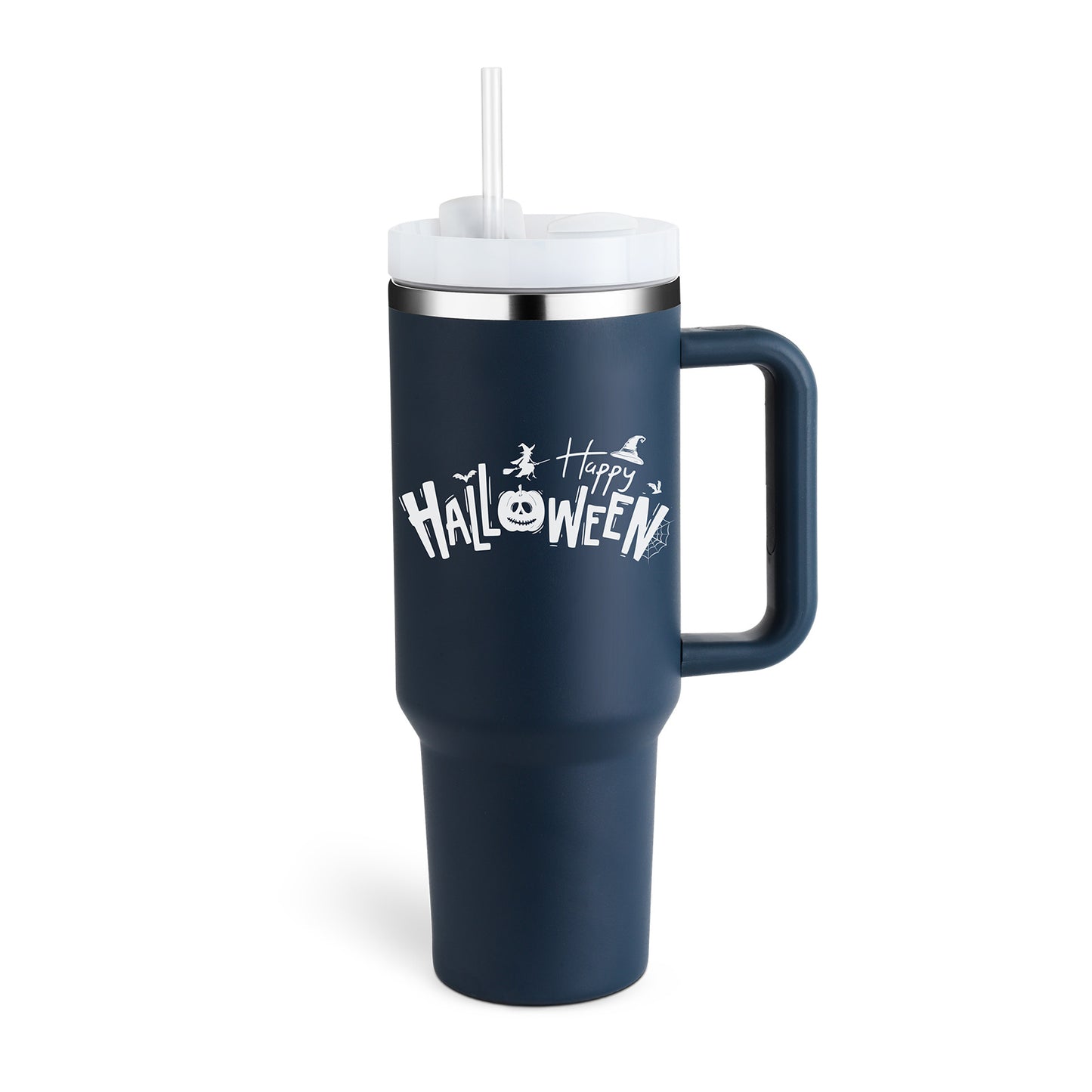 40 oz Insulated Tumbler with Handle & Straw – Stainless Steel Spill-Proof Travel Mug with Lid, Fits Car Cup Holder – Coffee Cup Gift for Valentine, Office, Gym, or Travel