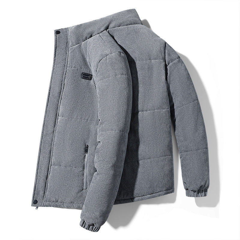 2023 Winter New Men's Corduroy Neck Collar Warm Padded Velvet Coat Men's