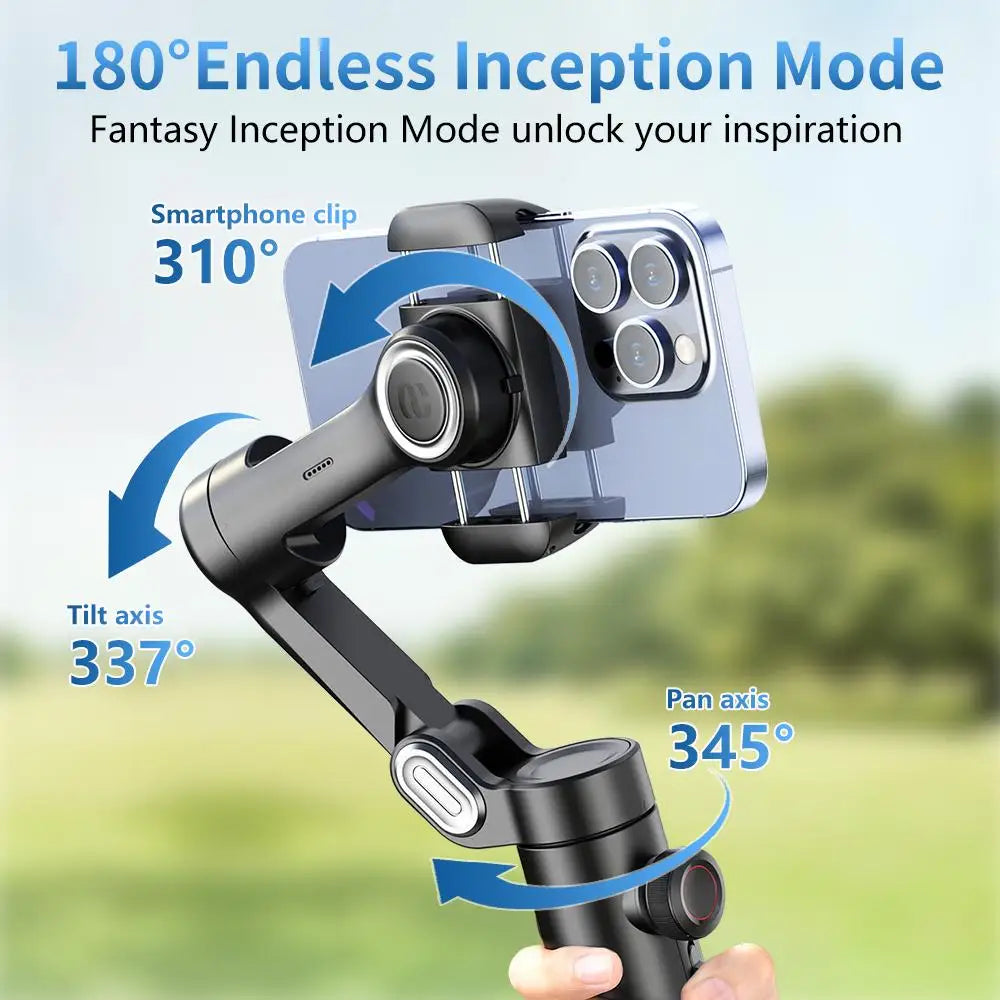 AOCHUAN Smart XE 3-assige Gimbal Stabilisator met Vullicht – Professionele Smartphone Stabilisator voor iPhone & Android | Gezichtsherkenning, TikTok & Vlogging Essentieel