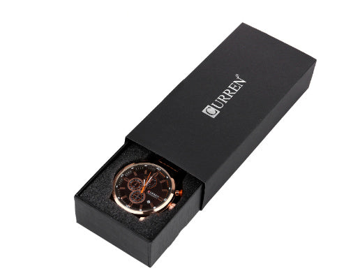 **Luxe herenhorloge met zes pinnen en quartz – nauwkeurige chronograaf met stijlvolle band**