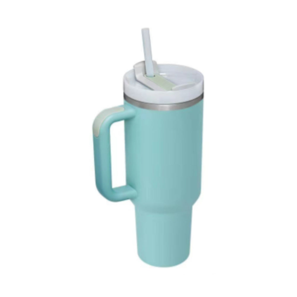 40 oz Insulated Tumbler with Handle & Straw – Stainless Steel Spill-Proof Travel Mug with Lid, Fits Car Cup Holder – Coffee Cup Gift for Valentine, Office, Gym, or Travel