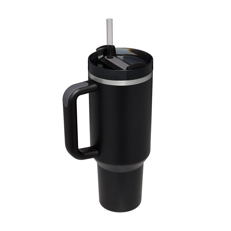 40 oz Insulated Tumbler with Handle & Straw – Stainless Steel Spill-Proof Travel Mug with Lid, Fits Car Cup Holder – Coffee Cup Gift for Valentine, Office, Gym, or Travel