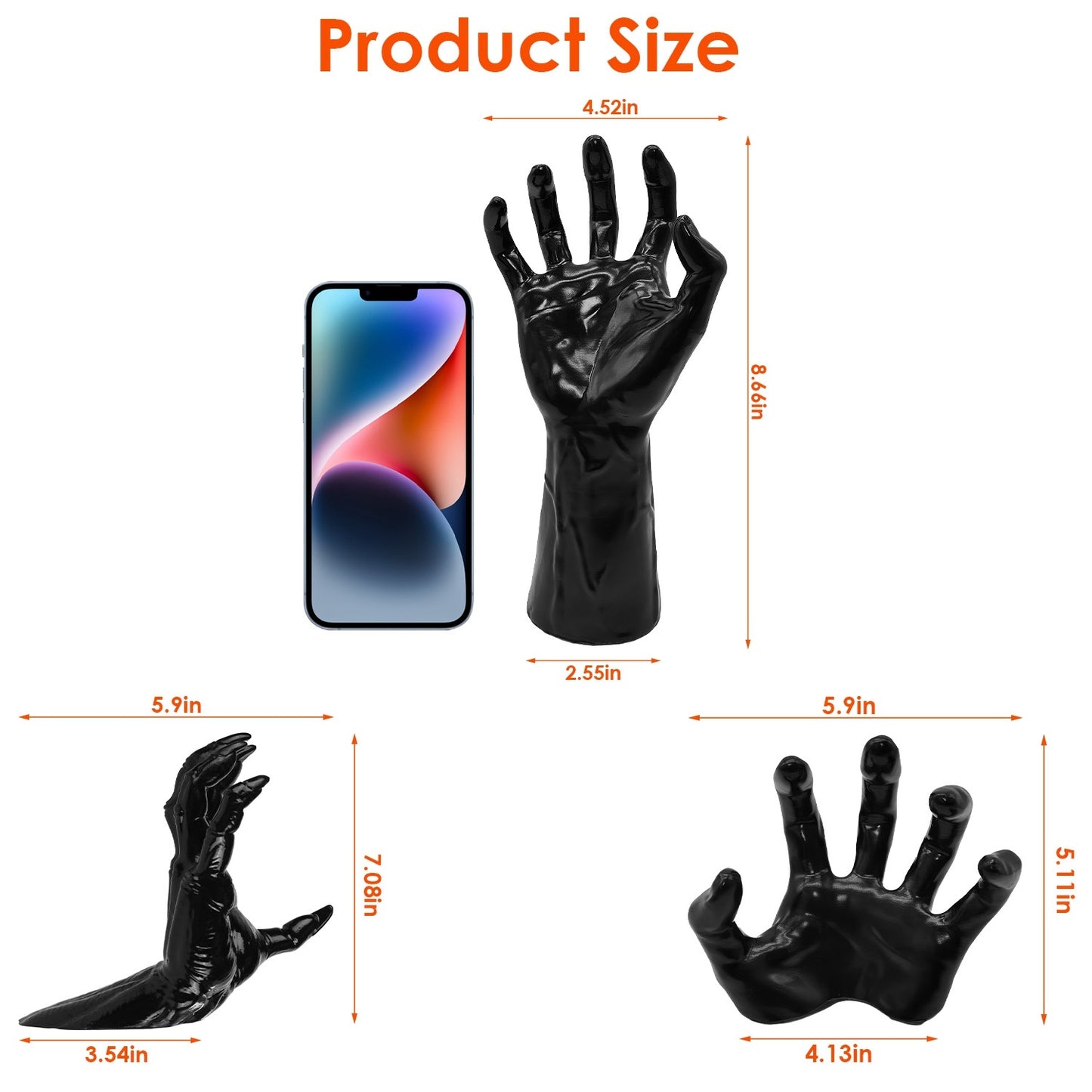“3pcs Creepy Reaching Hands with LED Candles – Wall Mounted Halloween Decoration, Gothic Witch Devil Hand Horror Sculpture, Spooky Life-Sized Haunted House Decor”