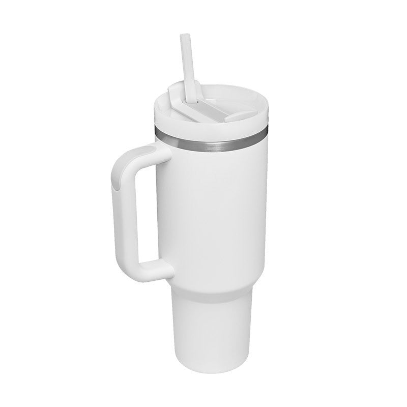 40 oz Insulated Tumbler with Handle & Straw – Stainless Steel Spill-Proof Travel Mug with Lid, Fits Car Cup Holder – Coffee Cup Gift for Valentine, Office, Gym, or Travel