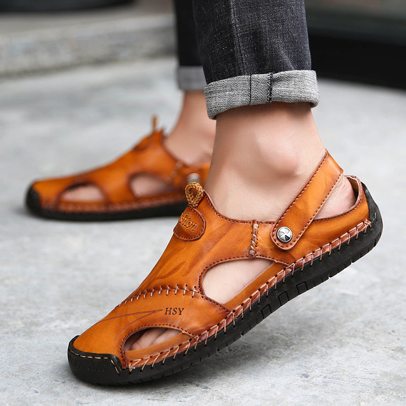 Gesloten zomersandalen voor heren – Verstelbare modieuze slippers voor strand, reizen en casual comfort