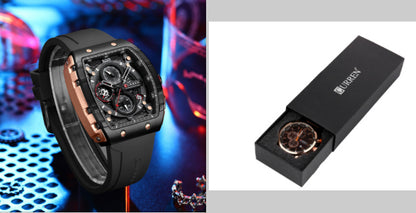 **Luxe herenhorloge met zes pinnen en quartz – nauwkeurige chronograaf met stijlvolle band**