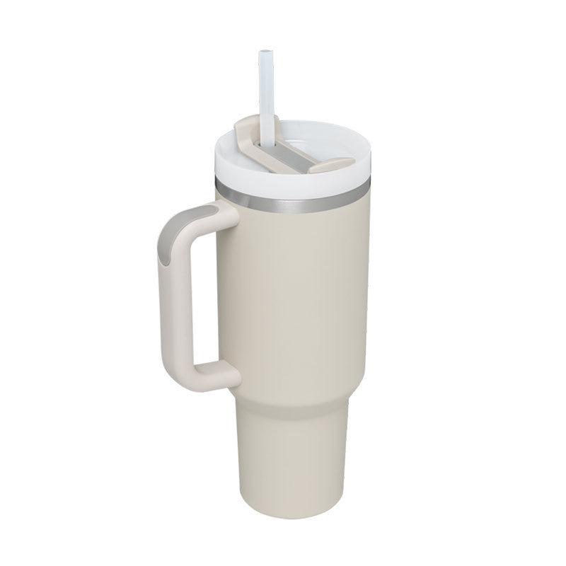 40 oz Insulated Tumbler with Handle & Straw – Stainless Steel Spill-Proof Travel Mug with Lid, Fits Car Cup Holder – Coffee Cup Gift for Valentine, Office, Gym, or Travel