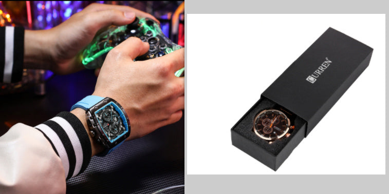 **Luxe herenhorloge met zes pinnen en quartz – nauwkeurige chronograaf met stijlvolle band**