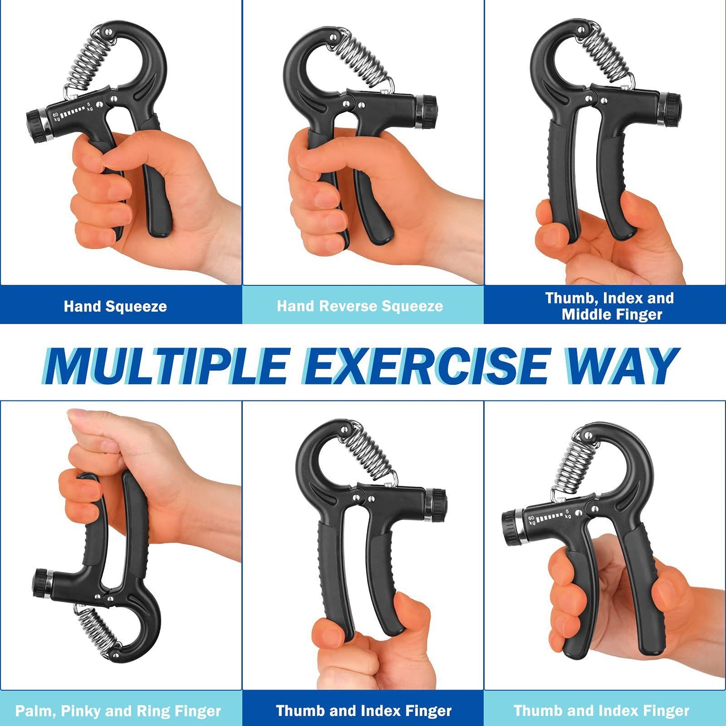 **Verstelbare handgreepversterker – Professionele vinger- en polstrainer voor griptraining, onderarm- en spierontwikkeling**