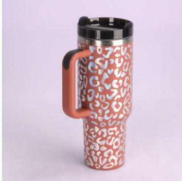 40 oz Insulated Tumbler with Handle & Straw – Stainless Steel Spill-Proof Travel Mug with Lid, Fits Car Cup Holder – Coffee Cup Gift for Valentine, Office, Gym, or Travel