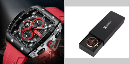 **Luxe herenhorloge met zes pinnen en quartz – nauwkeurige chronograaf met stijlvolle band**