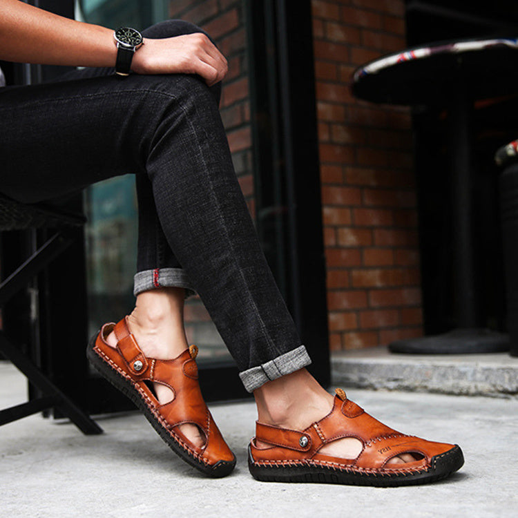Gesloten zomersandalen voor heren – Verstelbare modieuze slippers voor strand, reizen en casual comfort