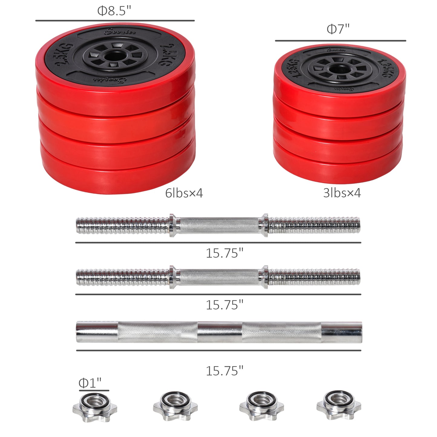 Adjustable Dumbbell Set 44LB, 2-in-1 Convertible Barbell & Dumbbell Weight Set for Full-Body Home Gym Strength Training – Men & Women