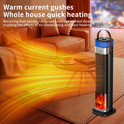 #Portable Ceramic Heater & Humidifier with 3D Flame Effect