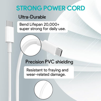 **96W USB-C Fast Charger – Ultra-Powerful Charging Adapter for MacBook Pro, MacBook Air, iPad Pro, Samsung Galaxy and All USB-C Devices – Includes 2-Meter USB-C to USB-C Cable**