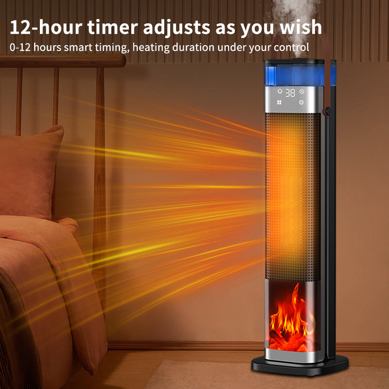 #Portable Ceramic Heater & Humidifier with 3D Flame Effect