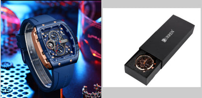 **Luxe herenhorloge met zes pinnen en quartz – nauwkeurige chronograaf met stijlvolle band**