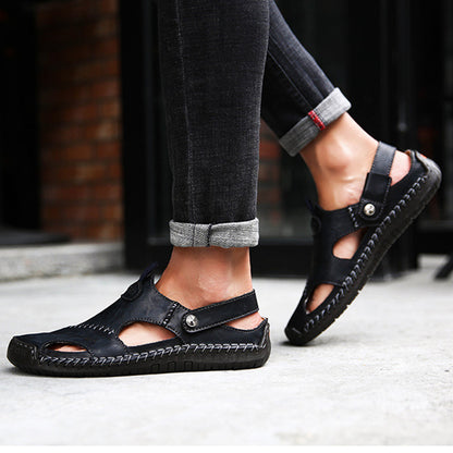 Gesloten zomersandalen voor heren – Verstelbare modieuze slippers voor strand, reizen en casual comfort