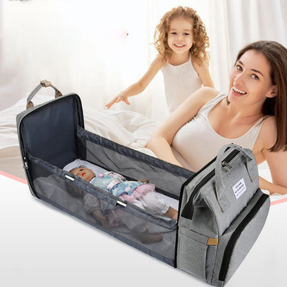 **MamaNest 3-in-1 Baby Crib Backpack – Large Capacity & Insulated Milk Storage** ✨👶