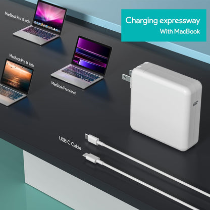 **96W USB-C Fast Charger – Ultra-Powerful Charging Adapter for MacBook Pro, MacBook Air, iPad Pro, Samsung Galaxy and All USB-C Devices – Includes 2-Meter USB-C to USB-C Cable**