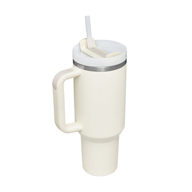 40 oz Insulated Tumbler with Handle & Straw – Stainless Steel Spill-Proof Travel Mug with Lid, Fits Car Cup Holder – Coffee Cup Gift for Valentine, Office, Gym, or Travel