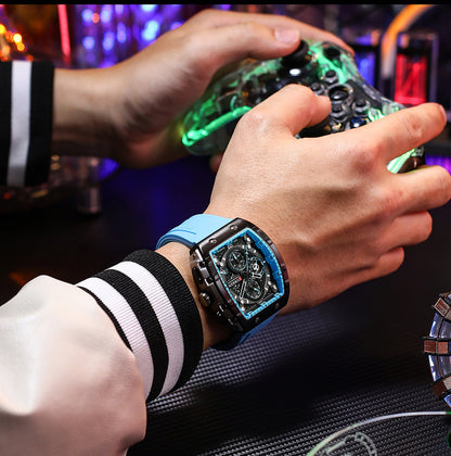 **Luxe herenhorloge met zes pinnen en quartz – nauwkeurige chronograaf met stijlvolle band**