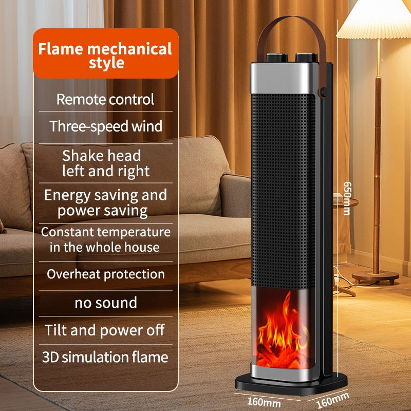 #Portable Ceramic Heater & Humidifier with 3D Flame Effect