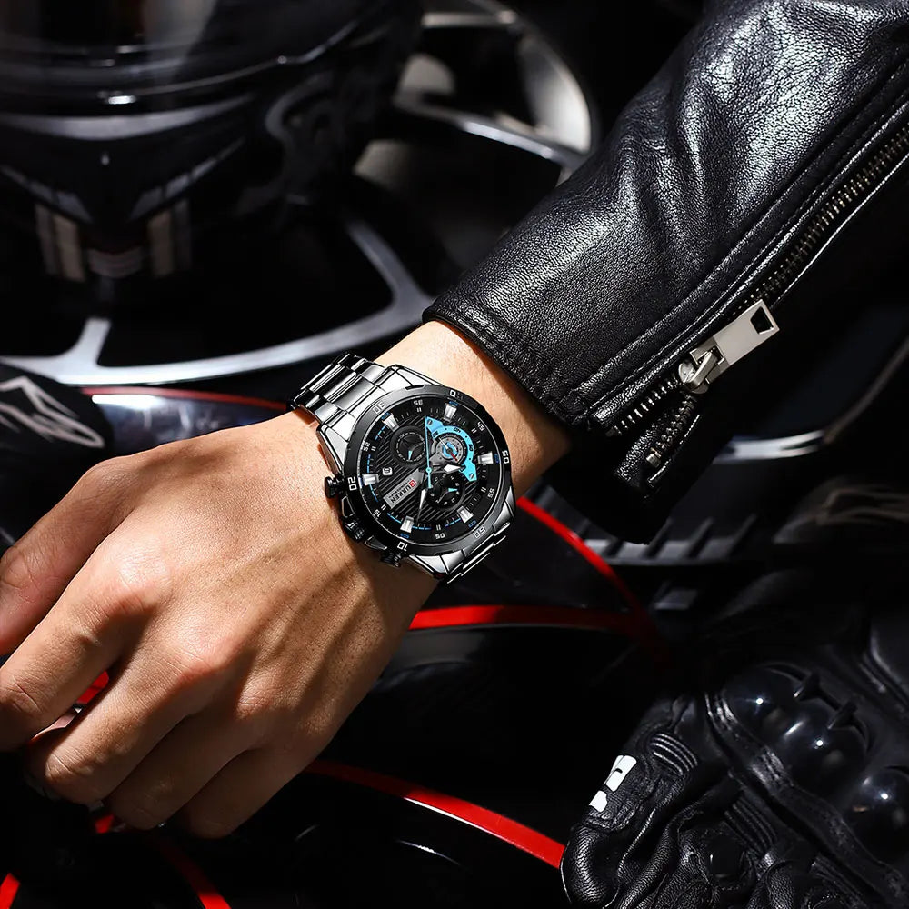 CURREN Steel ChronoX – Men's Fashion Luminous Dial Chronograph Watch