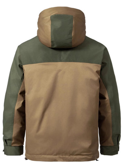 Men's Jackets Waterproof Anorak Jacket Multi-Zip Design Hooded Color-Blocked Outdoor & Streetwear Style For Fall Winter
