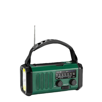 Emergency Radio English - With NL Manual - 2024 - Solar Powerbank - 10.000mAh - Wind Up - Emergency Alarm - Portable Radio on battery - Flashlight - Emergency Kit - Green - Army Green