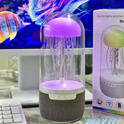 "MAX113 Jellyfish Bluetooth Speaker - Sound Sync Rhythm Light, Desktop Atmosphere Audio for Home"
