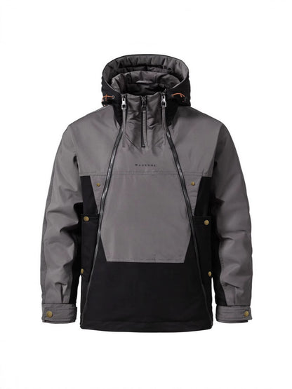 Men's Jackets Waterproof Anorak Jacket Multi-Zip Design Hooded Color-Blocked Outdoor & Streetwear Style For Fall Winter