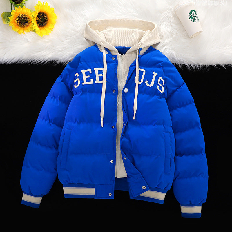 "Men's Winter Hooded Cotton Jacket 2023 – Trendy Thick Padded Coat, Stylish Warm Two-in-One Design – Fashionable Winter Wear for Men in the Netherlands"