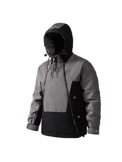Men's Jackets Waterproof Anorak Jacket Multi-Zip Design Hooded Color-Blocked Outdoor & Streetwear Style For Fall Winter