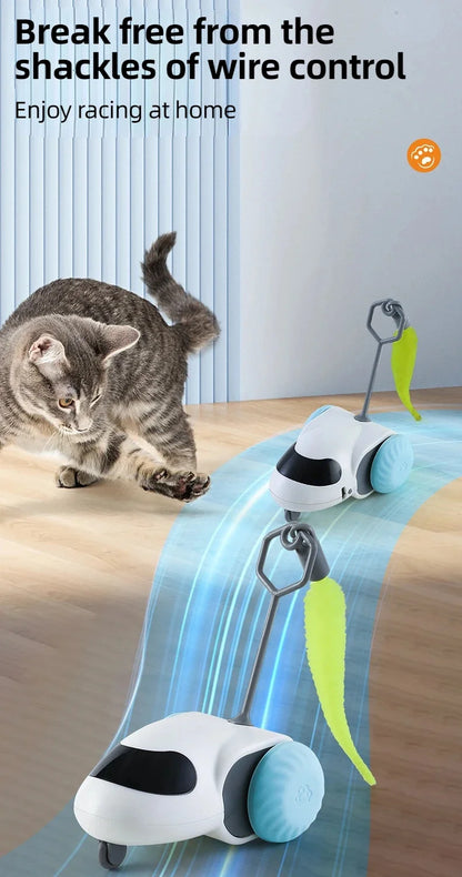 "Smart Cat Toy Car - Automatisch, op afstand bestuurbaar, interactief kittenspeelgoed"