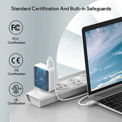 **96W USB-C Fast Charger – Ultra-Powerful Charging Adapter for MacBook Pro, MacBook Air, iPad Pro, Samsung Galaxy and All USB-C Devices – Includes 2-Meter USB-C to USB-C Cable**