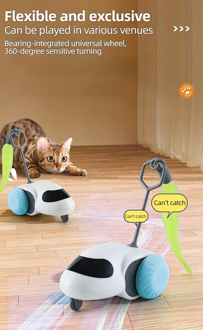 "Smart Cat Toy Car - Automatisch, op afstand bestuurbaar, interactief kittenspeelgoed"