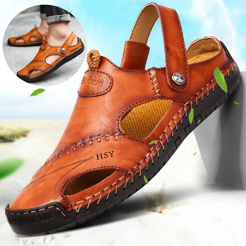 Gesloten zomersandalen voor heren – Verstelbare modieuze slippers voor strand, reizen en casual comfort