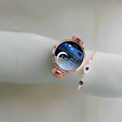 “Women’s Smartwatch Bracelet – Stylish Waterproof Fitness Tracker with Heart Rate, Sleep & Activity Monitor, Sports Smart Watch for Ladies”