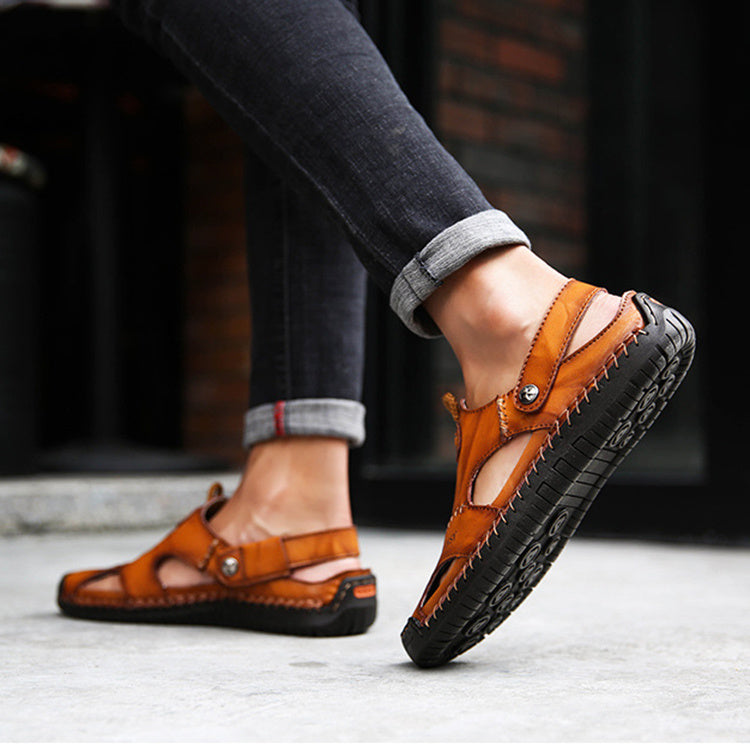 Gesloten zomersandalen voor heren – Verstelbare modieuze slippers voor strand, reizen en casual comfort