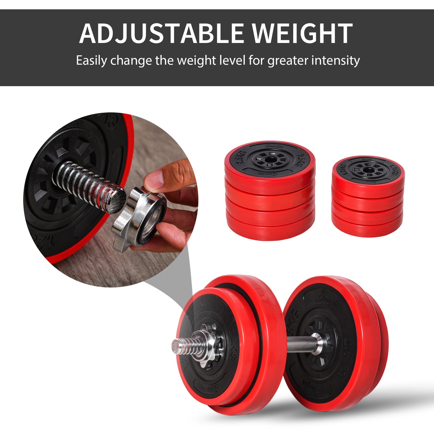 Adjustable Dumbbell Set 44LB, 2-in-1 Convertible Barbell & Dumbbell Weight Set for Full-Body Home Gym Strength Training – Men & Women