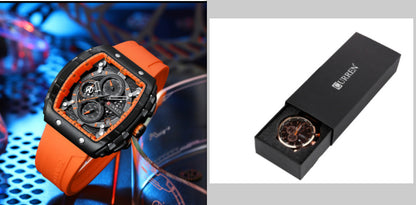 **Luxe herenhorloge met zes pinnen en quartz – nauwkeurige chronograaf met stijlvolle band**