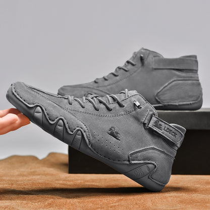 Genuine Leather High-Top Unisex Boots