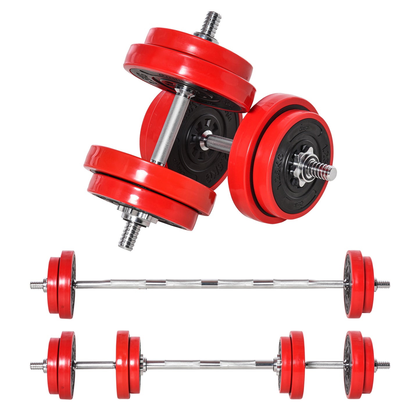 Adjustable Dumbbell Set 44LB, 2-in-1 Convertible Barbell & Dumbbell Weight Set for Full-Body Home Gym Strength Training – Men & Women