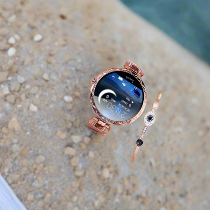 “Women’s Smartwatch Bracelet – Stylish Waterproof Fitness Tracker with Heart Rate, Sleep & Activity Monitor, Sports Smart Watch for Ladies”