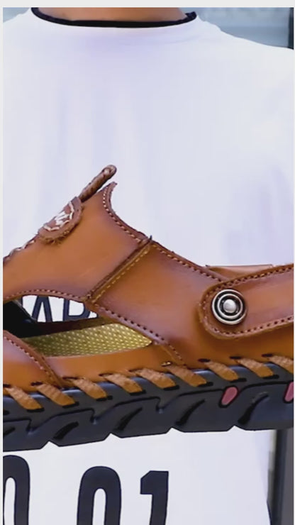 Gesloten zomersandalen voor heren – Verstelbare modieuze slippers voor strand, reizen en casual comfort