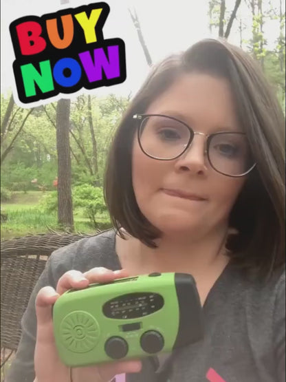 "Zonne-noodradio en powerbank – AM/FM/NOAA-weer, LED-zaklamp"