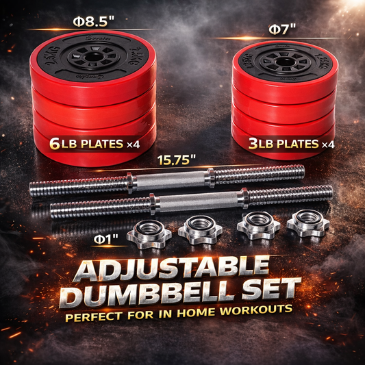 Adjustable Dumbbell Set 44LB, 2-in-1 Convertible Barbell & Dumbbell Weight Set for Full-Body Home Gym Strength Training – Men & Women