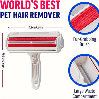 Manual Pet Lint Remover with Detachable Roller - Heavy-Duty Plastic Construction, Multi-Surface Fur Remover for Dogs, Cats, Furniture, Sofa, Carpet